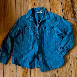 LLBean soft flannel. Muted Teal.